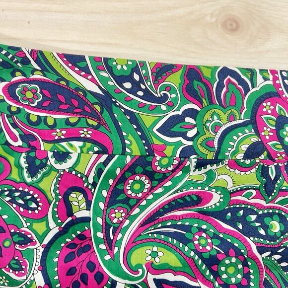 Talbots Petite Skirt Size 12P Pink Paisley Fully Lined 100% Cotton Colorful - Picture 2 of 10